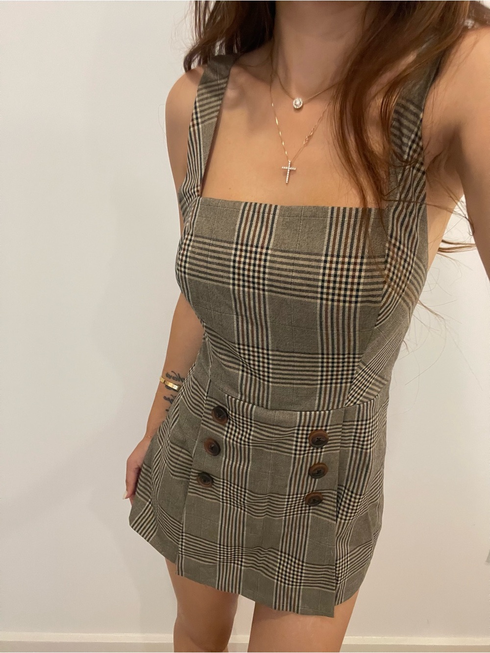 Urban outfitters plaid mini romper